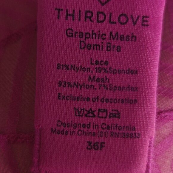 ThirdLove 36 F Graphic Mesh Demi Bra - Picture 4 of 4